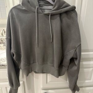 Green Abercrombie & Fitch Cropped Hoodie.